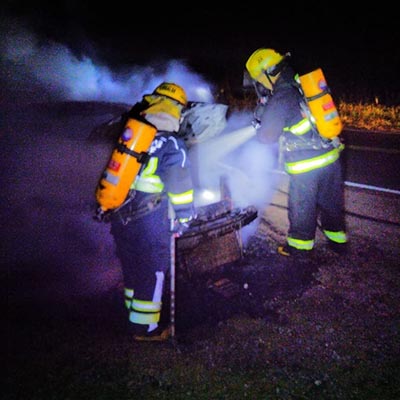 Se incendió un vehículo en Embalse