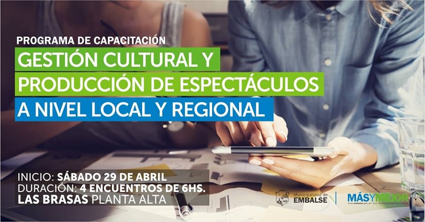 Se dictará un Programa de Capacitación en Gestión Cultural en Embalse